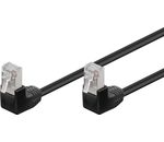 CAT 5e Netzwerkkabel, 90° gewinkelt, F/UTP; CAT 5-0200 F/UTP (2x90°) black 2m