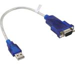 InLine USB Adapterkabel USB A St->9pol Sub D Stecker 20cm silber/blau