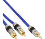 InLine® Audiokabel, Cinch-Stecker/Klinke-Stecker, PREMIUM, blau, 1m