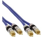 InLine® Cinch Kabel, Audio, 2xStecker/2xStecker, Premium, blau, 2m