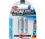 Ansmann "Phone DECT" NiMH-Akku, Mignon (AA), 1300 mAh, 2er Pack (5030802)