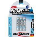 Ansmann "Phone DECT" NiMH-Akku, Micro (AAA), 800 mAh, 3er Pack (5030142)