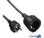 InLine Schutzkontakt-Verlängerung Stecker/Buchse+Kindersicherung schwarz 3m