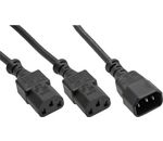InLine® Netz-Y-Kabel, 1x Buchse 2x Stecker, 1,8m