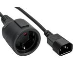 InLine Netz Adapter Kabel Kaltgeräte C14 auf Schutzkontakt Buchse für USV 1m