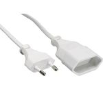 InLine® Euro-Verlängerung, Eurostecker an Eurokupplung, weiß, 2m