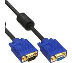 InLine S-VGA Verlängerung Premium 15pol HD Stecker / Buchse schwarz 1m