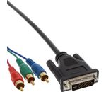 InLine DVI-I Kabel 24+5 Stecker 3xCinch RGB schwarz blau/rot/grün verg. 3m