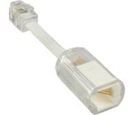 InLine Twist-Stop Adapter RJ10 Bu->RJ10 St mit Kabel transparent
