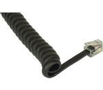 InLine® Spiralkabel, RJ10 Stecker / Stecker, max. 2m, schwarz