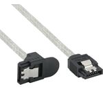 InLine SATA 6Gb/s Kabel rund mit Lasche gewinkelt transparent 0,3m