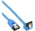InLine SATA 6Gb/s Anschlusskabel rund abgewinkelt + Lasche blau 0,5m