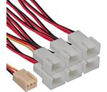 InLine Lüfter Adapterkabel 3pol Molex Buchse an 6x 3pol Molex Stecker