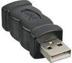 InLine USB 2.0 Adapter USB A St->USB B Bu schwarz