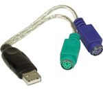 InLine USB PS/2 Konverter USB Stecker A 2x PS/2 Buchse für Maus & Tastatur