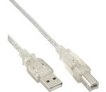 InLine USB 2.0 Kabel A an B transparent 1m