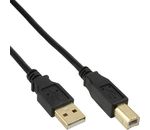 InLine USB 2.0 Kabel A an B schwarz Kontakte gold 10m