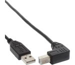 InLine USB 2.0 Kabel A an B unten abgewinkelt schwarz 0,5m