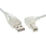 InLine USB 2.0 Kabel A an B rechts abgewinkelt transparent 2m