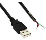InLine USB 2.0 Kabel A an offenes Ende bulk schwarz 2m