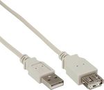 InLine USB 2.0 Verlängerung Stecker / Buchse A doppelt Geschirmt beige 0,3m