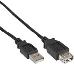 InLine USB2.0 Verlängerung Stecker/Buchse A 2fach Geschirmt schwarz 0,5m