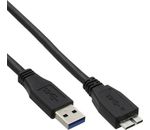 InLine USB 3.0 Kabel A an Micro B SuperSpeed bis zu 5GBit/s schwarz 0,5m
