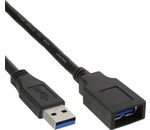 InLine USB 3.0 Kabel A Stecker / Buchse SuperSpeed bis zu 5GBit/s schwarz 3m