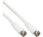 InLine SAT-Anschlusskabel, 2x geschirmt, 2x F-Stecker, >75dB, weiß, 2m