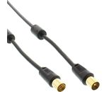 InLine® Antennenkabel Premium, 2x geschirmt, mit Filter, >85dB, schwarz, 5m