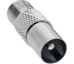 InLine Koaxial Adapter, IEC- Stecker (Antenne) auf F-Buchse