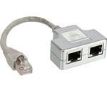 InLine® ISDN Port-Doppler, 1x RJ45 Stecker an 2x RJ45 Buchse, mit Kabel