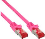 InLine Patchkabel, S/FTP (PiMf), Cat.6, pink, 15m