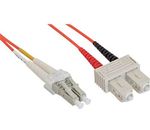 InLine® LWL Duplex Kabel, LC/SC 50/125µm, 1m