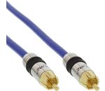 InLine Cinch Kabel, Audio, Stecker/Stecker, Premium, blau, 3m