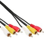 InLine® Cinch Kabel, Audio&Video, 3xStecker/3xStecker, schwarz, 1,5m