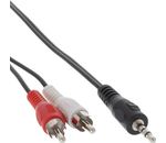 InLine Audiokabel, Cinch-Stecker/Klinke-Stecker, schwarz, 5m