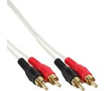 InLine® Cinch Kabel, Audio, 2xStecker/2xStecker, weiß, 0.5m