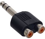 InLine Audio Adapter 6,3mm Klinke St->2x Cinch Bu Stereo schwarz
