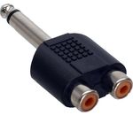 InLine Audio Adapter 6,3mm Klinke St->2x Cinch Bu Mono schwarz