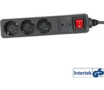 InLine 3xSteckdosenleiste Überspannungsschutz 3xSchuko Schalter schwarz 1,5m