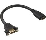 InLine HDMI Adapterkabel HDMI A Bu->A Bu schwarz/gold 0,2m
