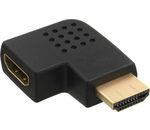 InLine HDMI Adapter HDMI A St->Bu seitlich links gewinkelt vergoldet/schwarz