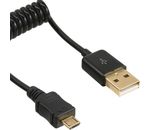 InLine Micro-USB 2.0 Spiralkabel USB-A Stecker an Micro-B Stecker schwarz 2m