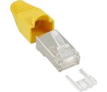 Crimpstecker gelb RJ45 geschirmt,mit Knickschutz und Einfädelhilfe,10er Pack