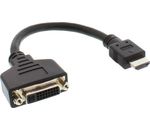 InLine HDMI-Kabel, Adapterkabel HDMI Stecker auf DVI Buchse schwarz 0,2m