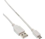 InLine Micro-USB 2.0 Kabel USB-A Stecker an Micro-B Stecker weiß 0,5m