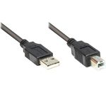 Good Connections Anschlusskabel USB 2.0 St A zu St B schwarz 1m POLYBAG