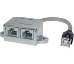 Cat 5 2-fach T-Adapter Y-Adapter Splitter RJ45-Stecker an 2x Buchse 15cm