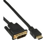 InLine HDMI-Kabel, Adapterkabel HDMI Stecker auf DVI 18+1 Stecker schw/gold 5m
